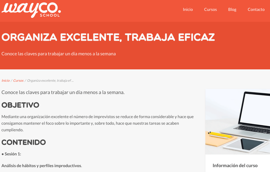 Curso Organiza Excelente Trabaja Eficaz en Wayco