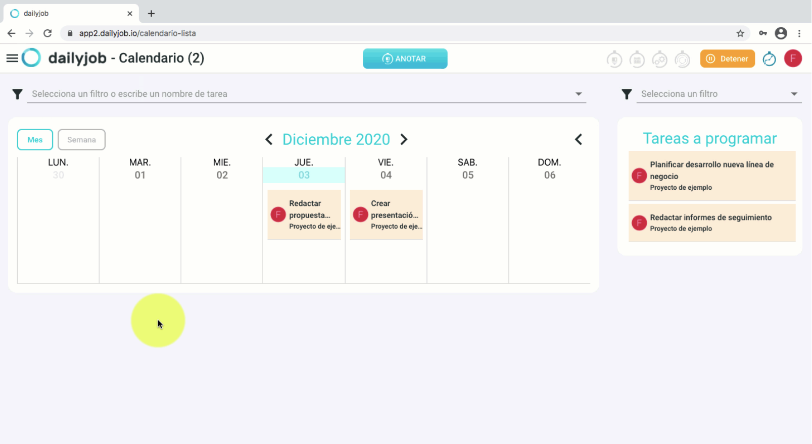 Planear en dailyjob