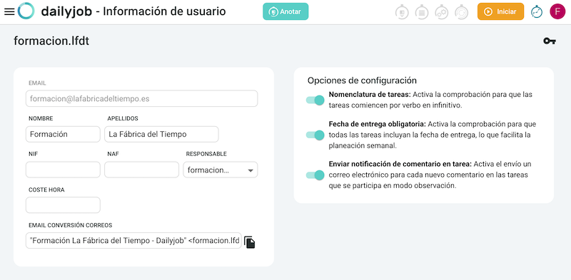 Convertir emails en tareas en dailyjob